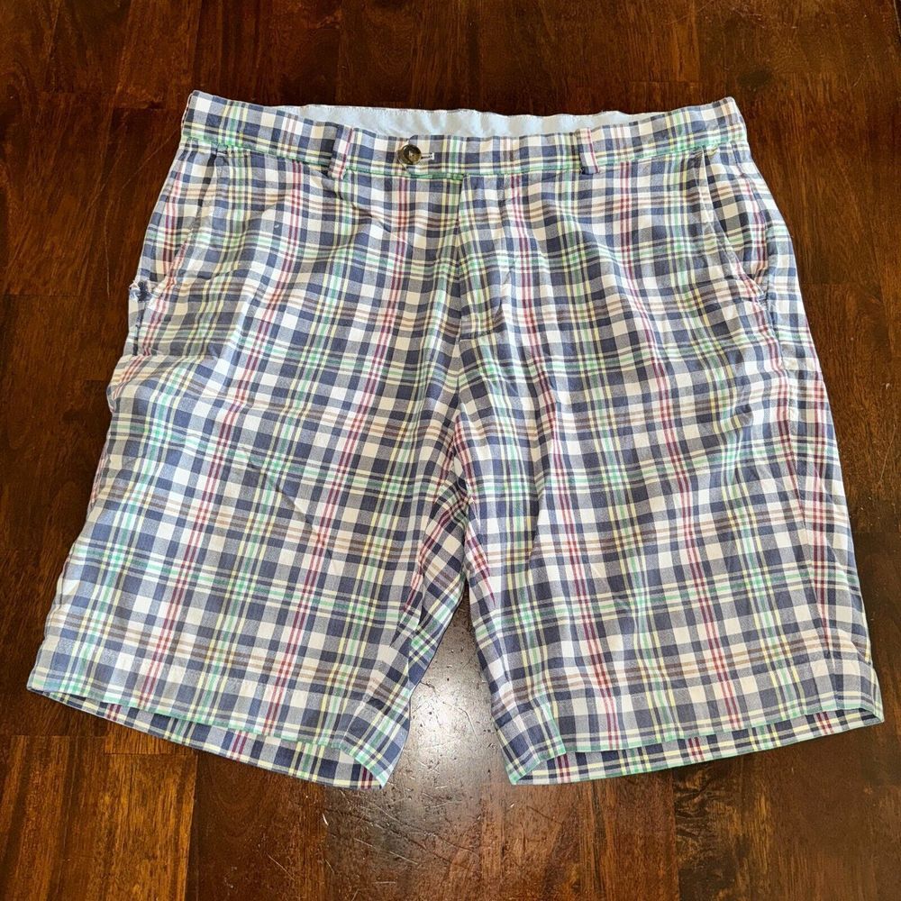 Brooks‎ Brothers Bermuda Shorts Mens 36 Plaid Cotton Tropical Cruise